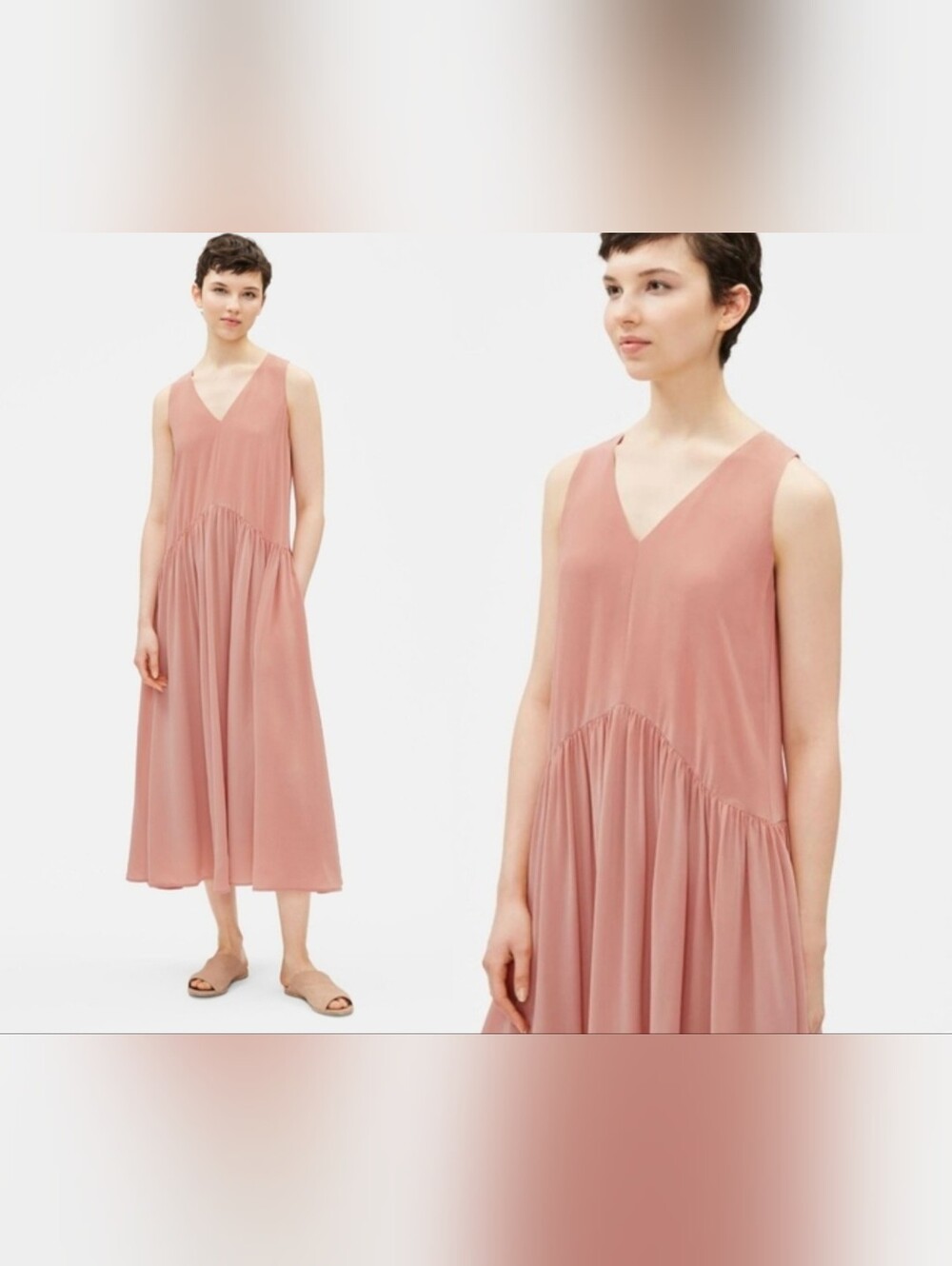 Eileen Fisher Silk Crepe de Chine Dress